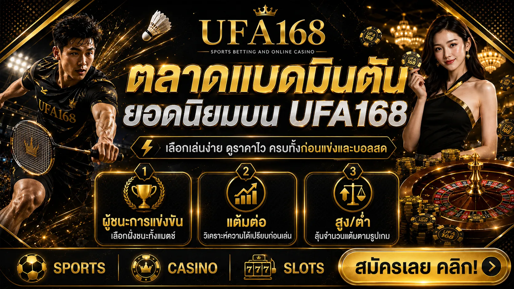 ตลาดแบดมินตันยอดนิยมบน UFA168